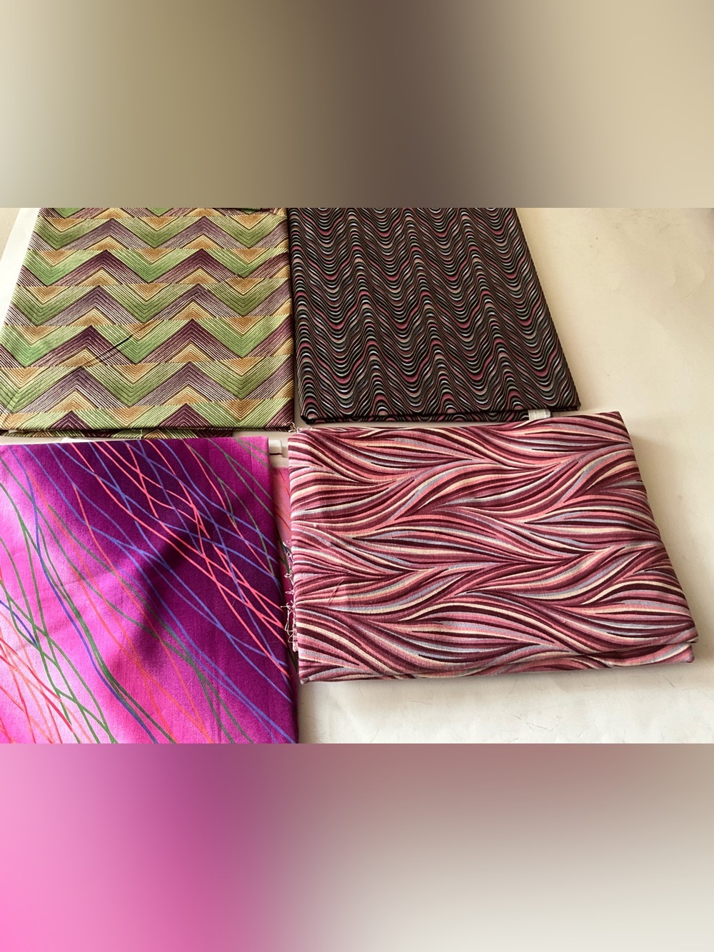 Quilting Sewing Material Lot Hoffman Fabrics Kaleidoscopes Purple Pink Green
